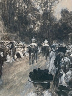 William Hatherell - Early 20th Century British Grisaille Horse Racing Scene