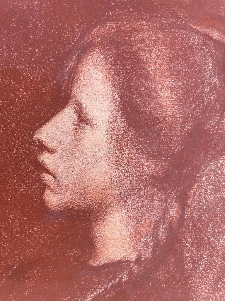 Herbert Johnson Harvey Reverie Early 20th Century British chalk