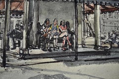 Berkeley Square, London - 20th Century British watercolour by M von Werther