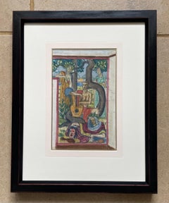 Orfeo - disegno ad acquerello in stile Art Déco britannico per un murale di H. A. C.