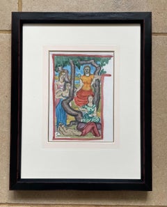Les femmes en train de se reposer - Design britannique des années 1930 pour une peinture murale par Harry Carleton Attwood