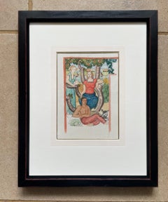 Resting - 1930s British design for a mural by Harry Carleton Attwood