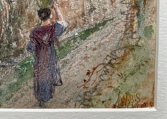 Winter Ploughing - Pre-Raphaelite watercolour by William Bell Scott