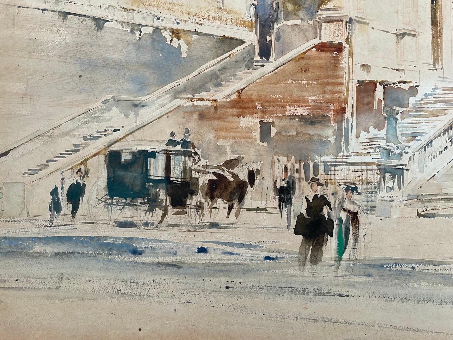 WILLIAM WALCOT
 (1874-1943)

Piazza Trinità dei Monti, Piazza di Spagna, Roma

Firmato e datato a sinistra: W Walcot 1922
Acquerello e bodycolor su tracce di matita
Incorniciato

54 per 84 cm, 21 ¼ per 33 pollici.
(dimensioni della cornice 78 x 107