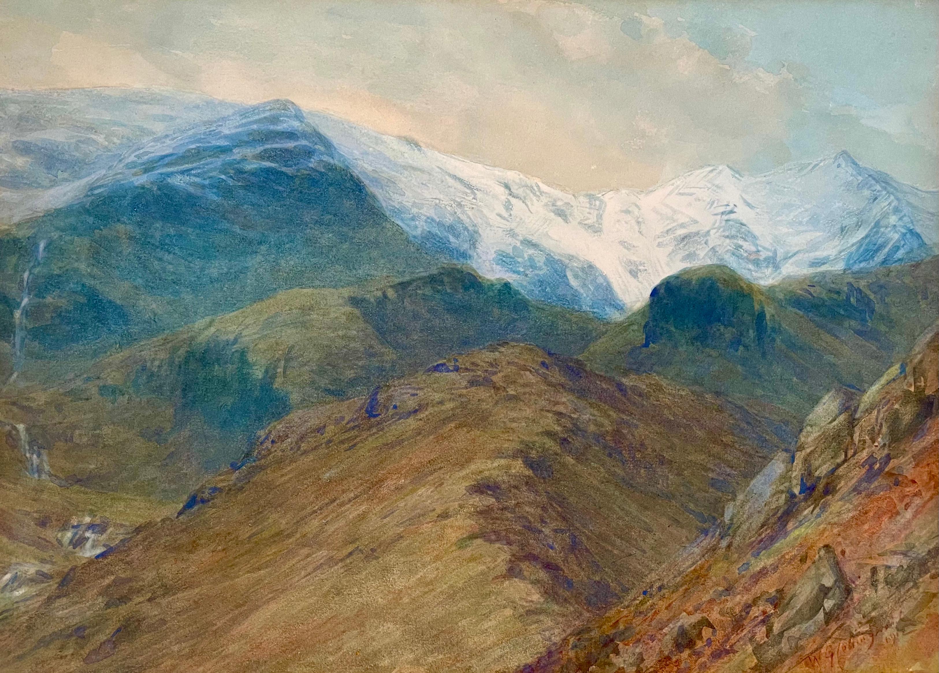William Gershom Collingwood - Acuarela británica Paisaje del Distrito de los Lagos 7