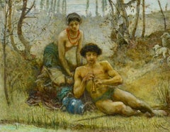 The Pipe's of Pan - British Watercolour by Hubert von Herkomer