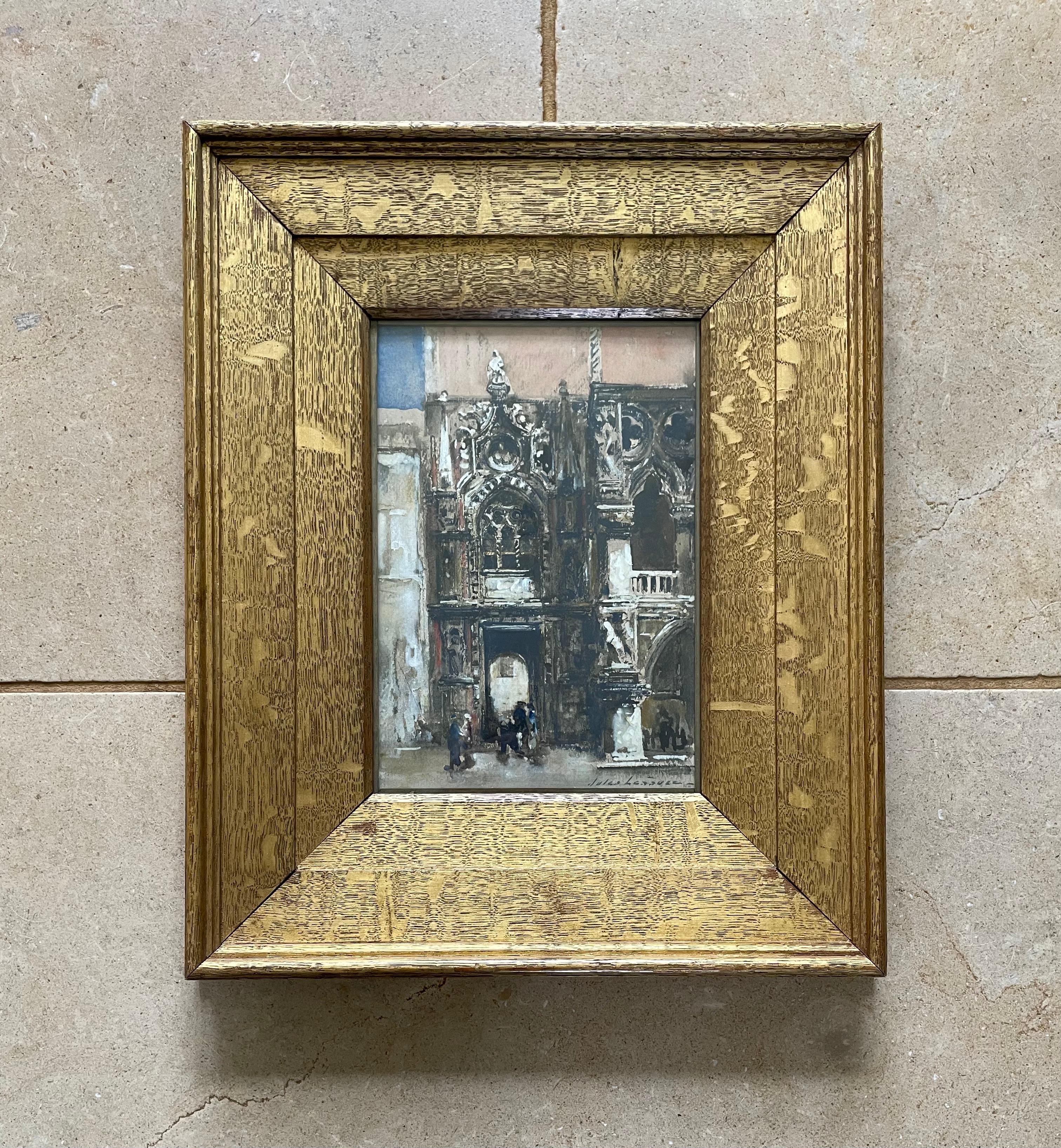 Jules Lessore - Aquarelle du XIXe siècle du Palais Ducal, Venise en vente 1