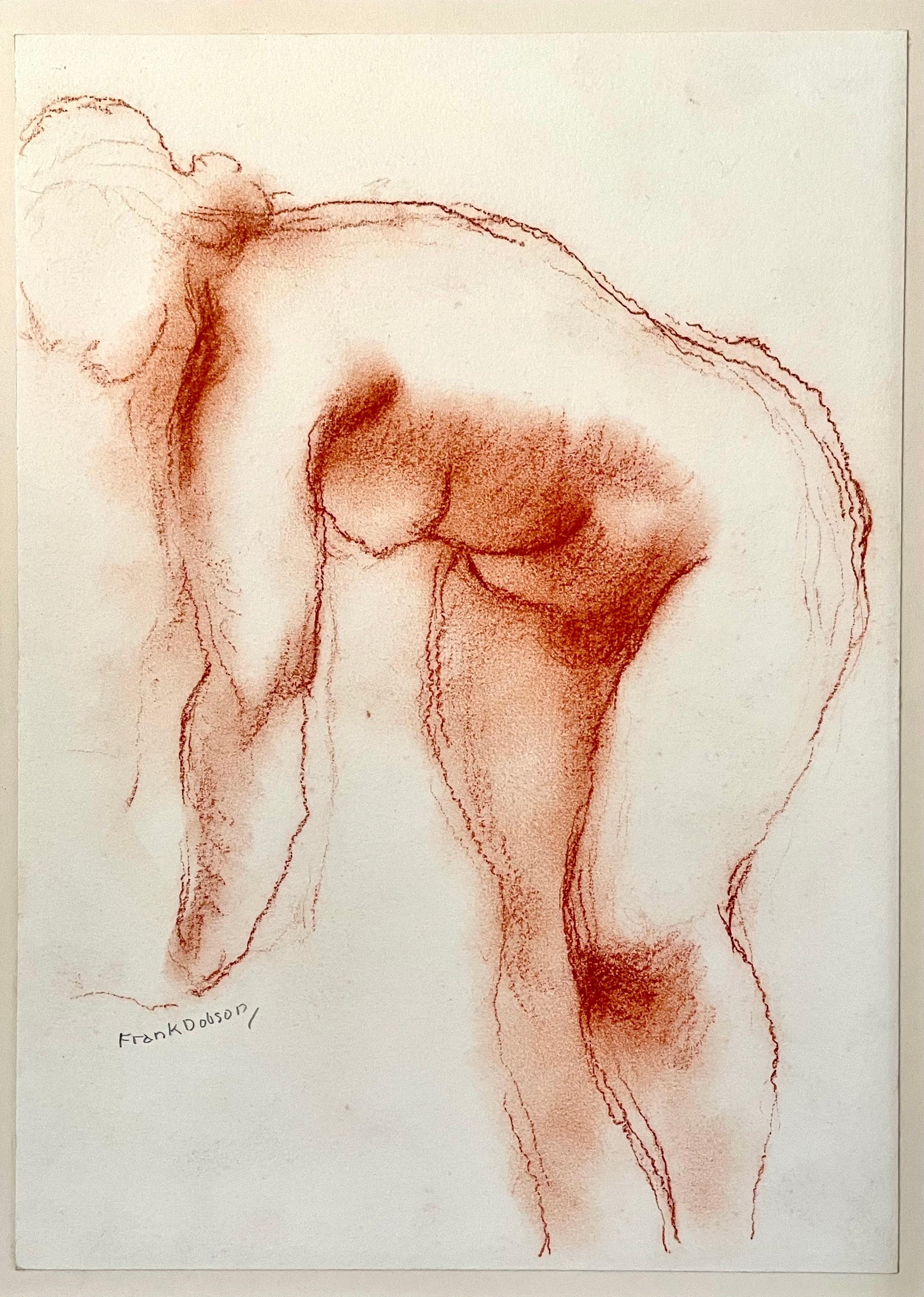 Nude - 20th Century British chalk drawing of a Female Nude by Frank Dobson RA For Sale 1