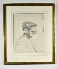 Pencil Portrait of a Young Man by 20th Century British Artist John Sergeant