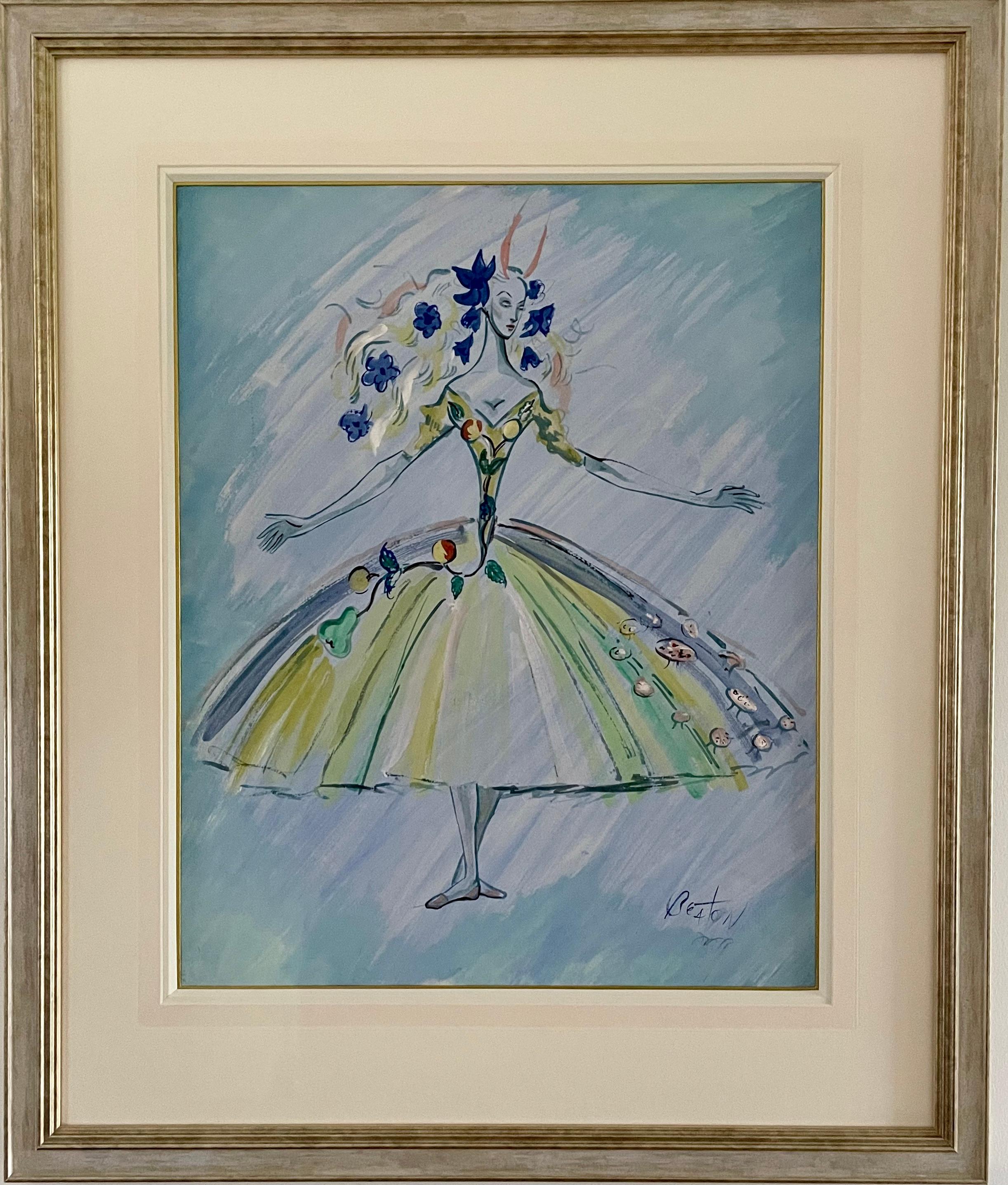 Cecil Beaton – Aquarell-Ballettkostüm-Design für Le Pavillon – 1936 im Angebot 2