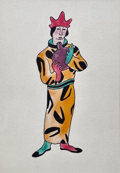 Vintage John Dronsfield - Mid 20th Century British Theatre Costume Design watercolour