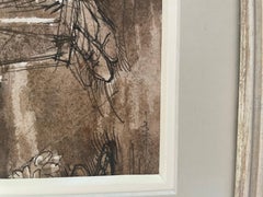 Charles Mahoney - Self Portrait, Modern British watercolour and ink drawing