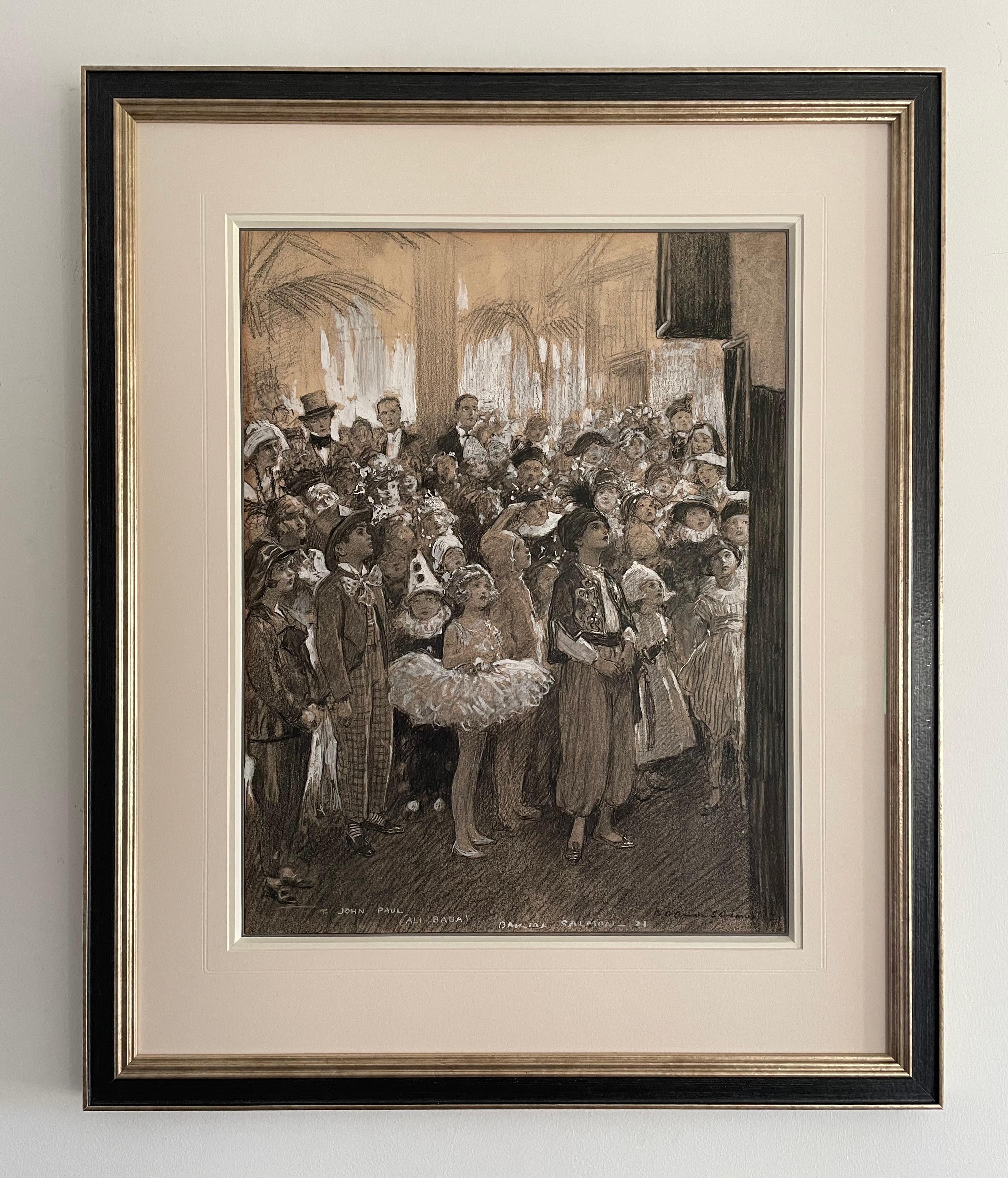 Arthur John Balliol Salmon - The Fancy Dress Party - Drawing britannique des années 1920 en vente 2