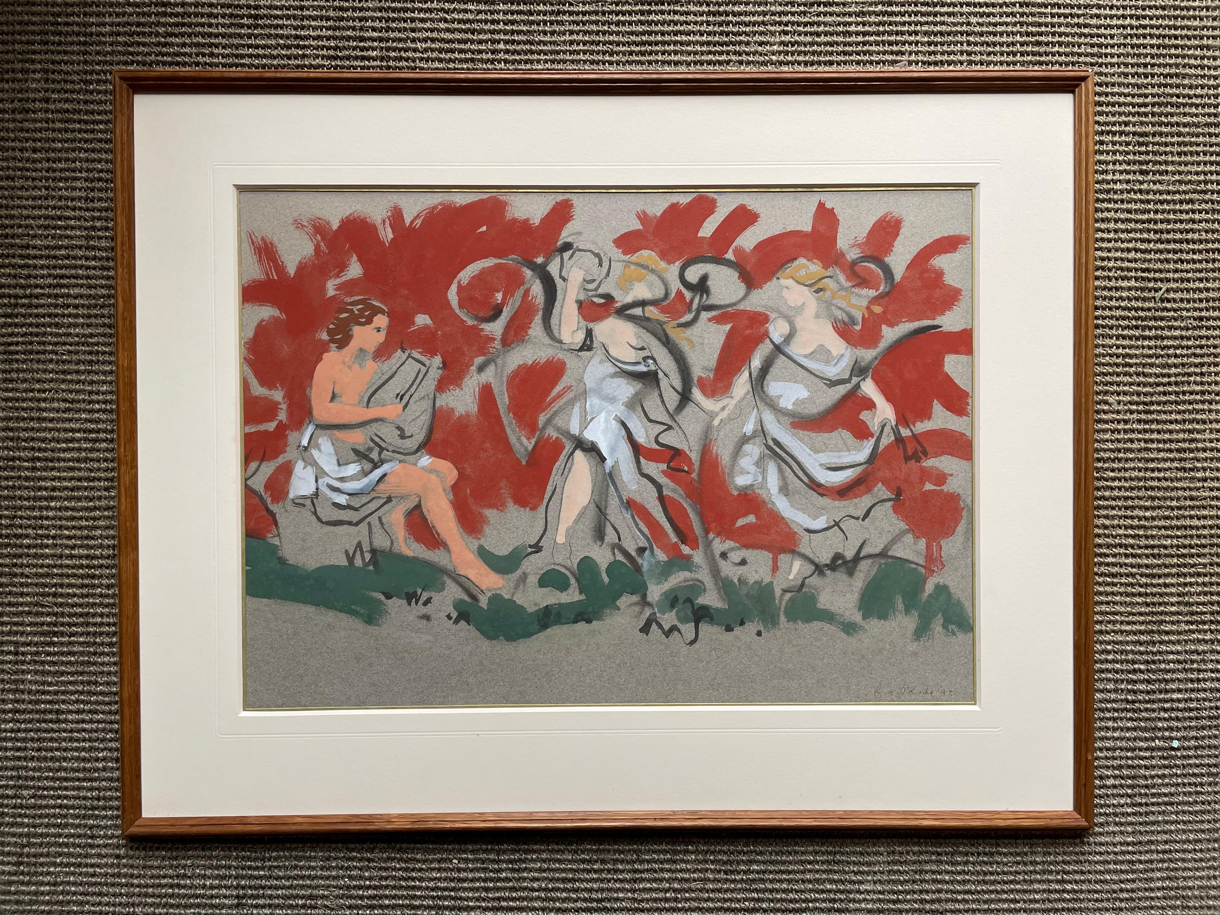 Orpheus - Late 20th Century British watercolour by Robert O'Rorke For Sale 2
