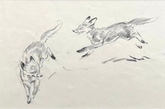 Cuccioli di volpe - Disegno di animali selvatici britannici del 20th Century di Eileen Soper