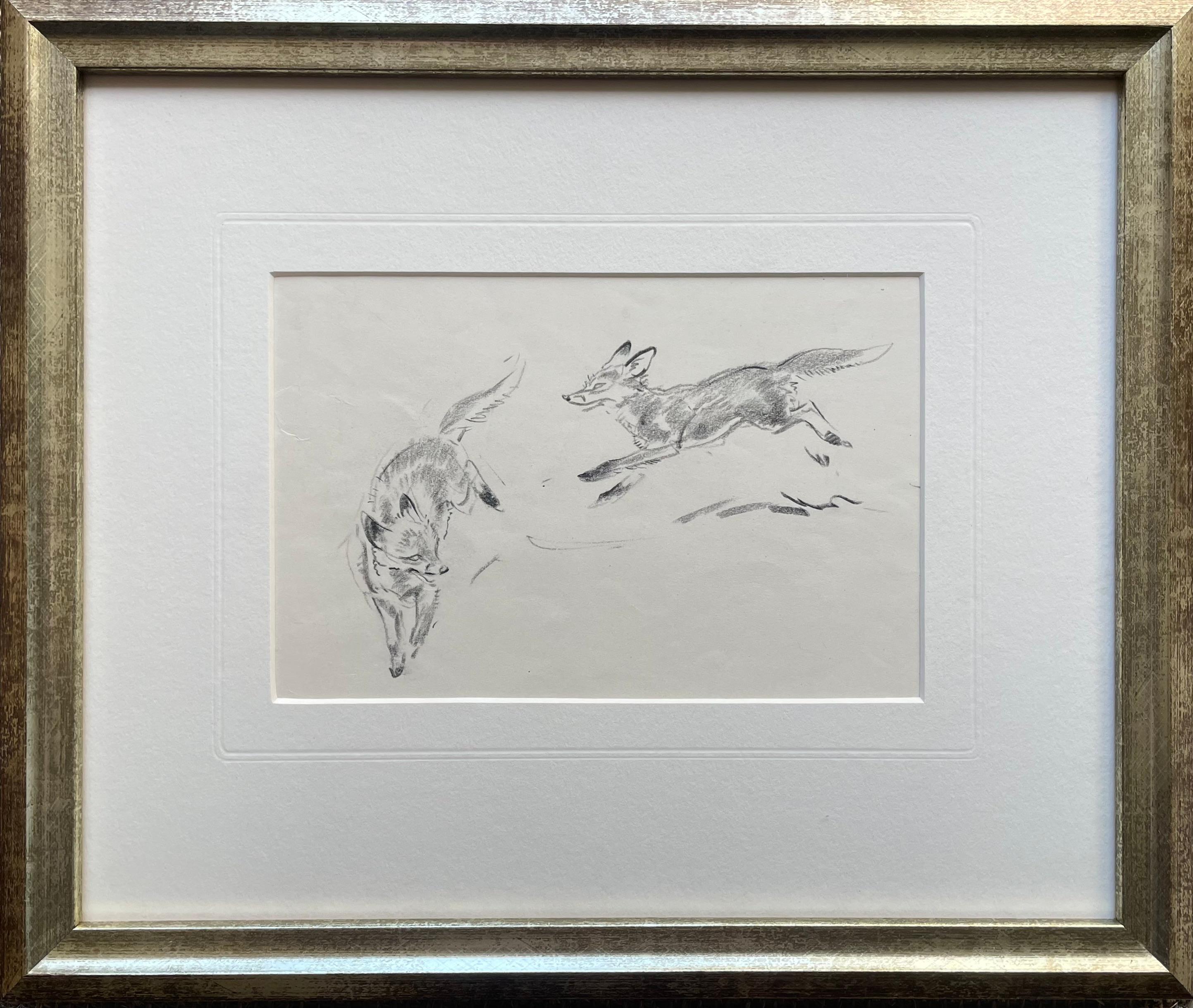 Cuccioli di volpe - Disegno di animali selvatici britannici del 20th Century di Eileen Soper 2