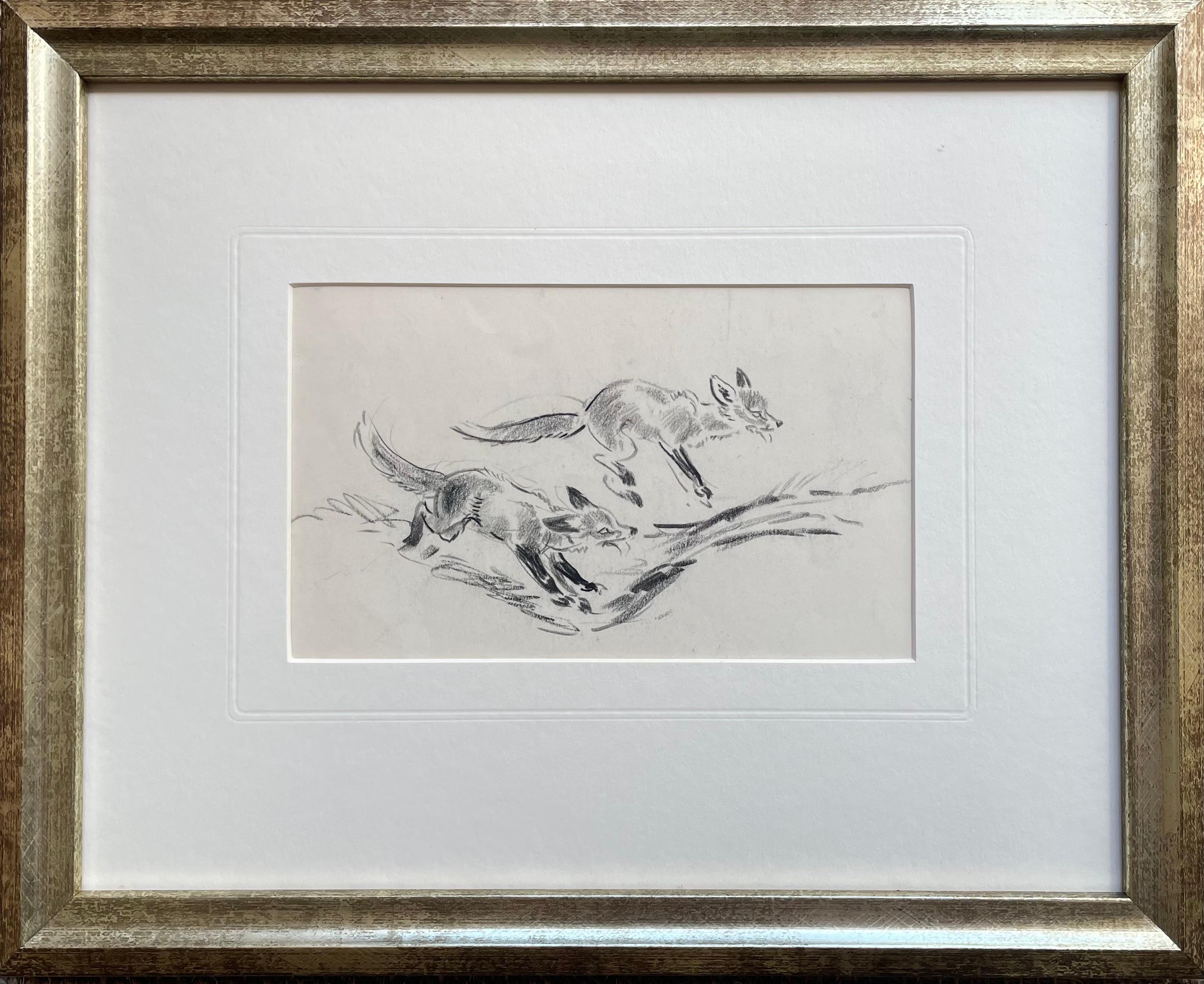 Cuccioli di volpe - Disegno di animali selvatici britannici del 20th Century di Eileen Soper 5