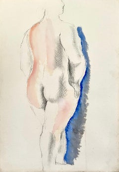 Frank Dobson - Nude with Blue - 20th Century British Drawing