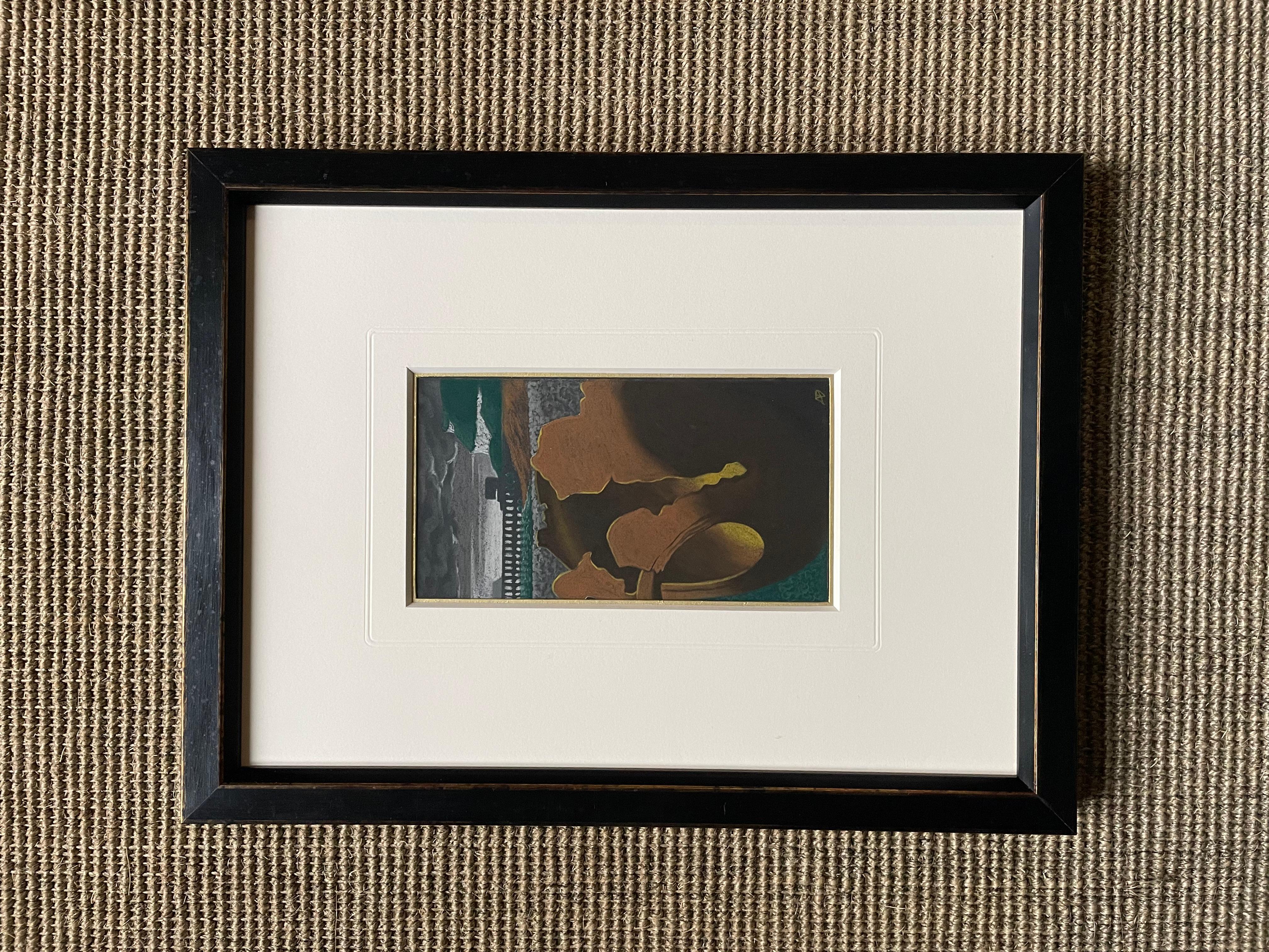 Surreale Landschaft mit Cliffs und Viaduct – britisches Pastell, 20. Jahrhundert (Symbolismus), Art, von Modern British School