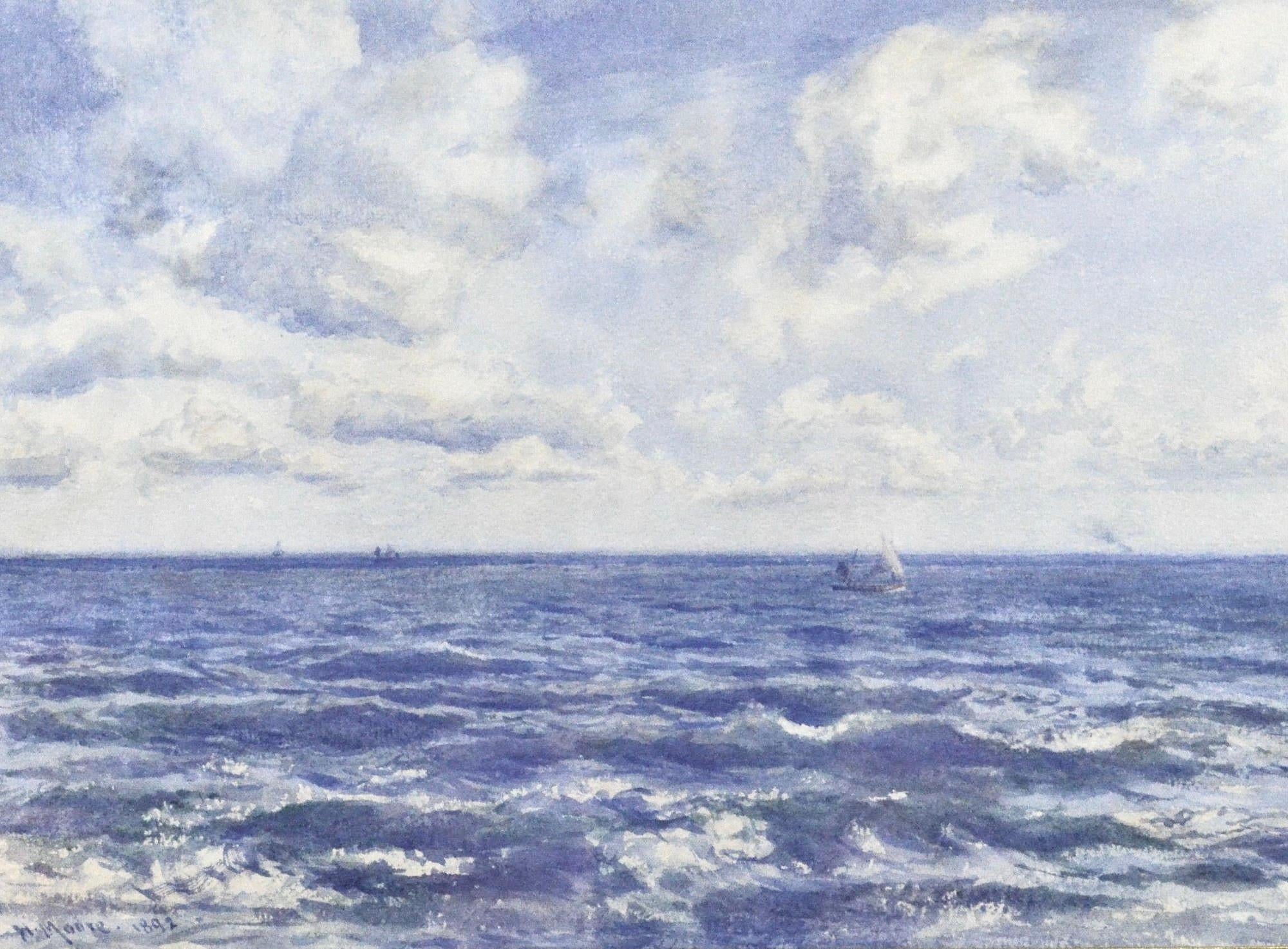 Henry Moore - Britisches Marine-Aquarell aus dem späten 19. – Art von Henry Moore 1831-1895