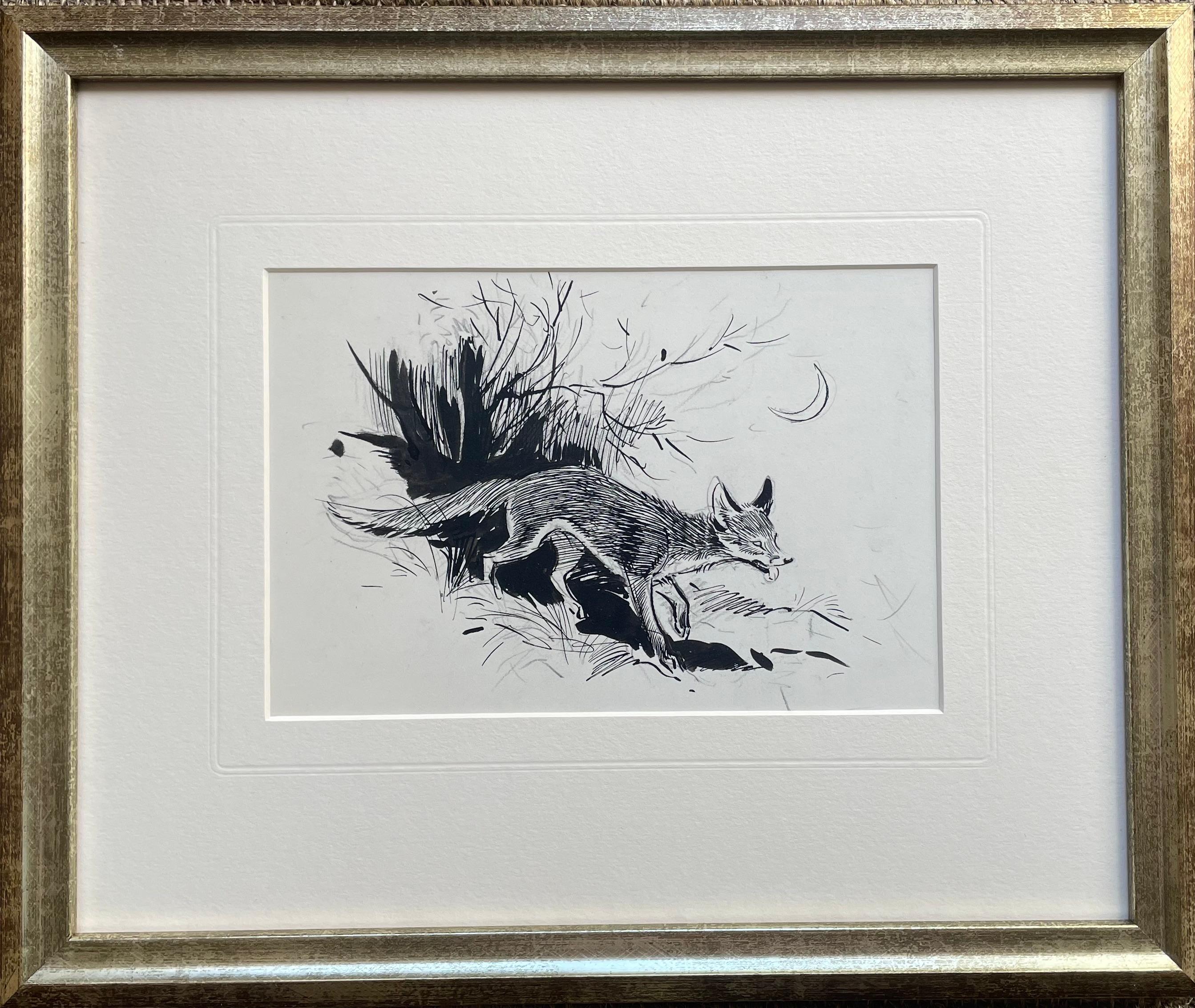 Eileen Soper - Dibujo de un zorro de la fauna británica del siglo XX en venta 2