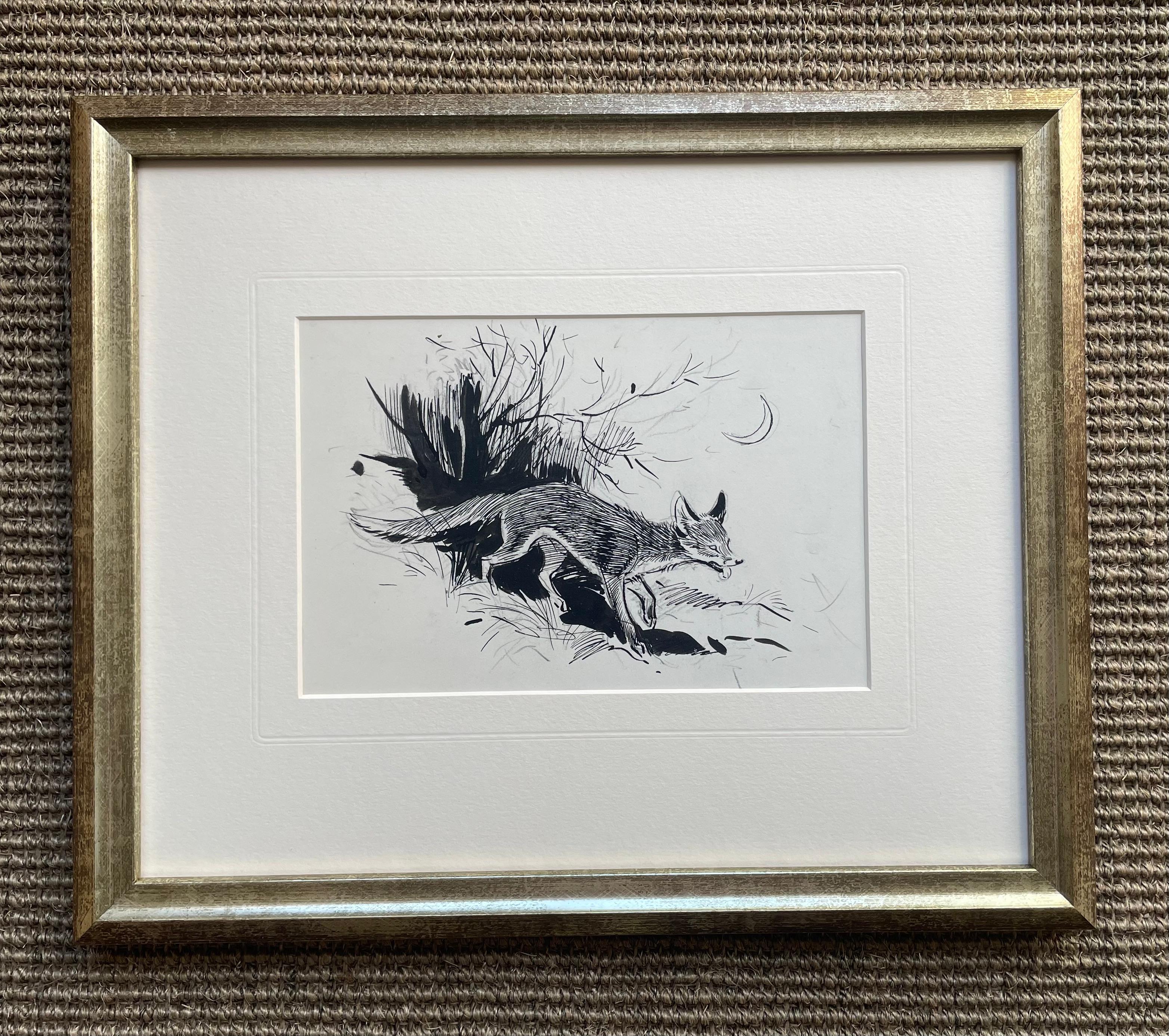 Eileen Soper - Dibujo de un zorro de la fauna británica del siglo XX en venta 3