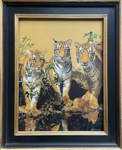 Kay Nixon - Tigers - Mid 20th Century British gouache
