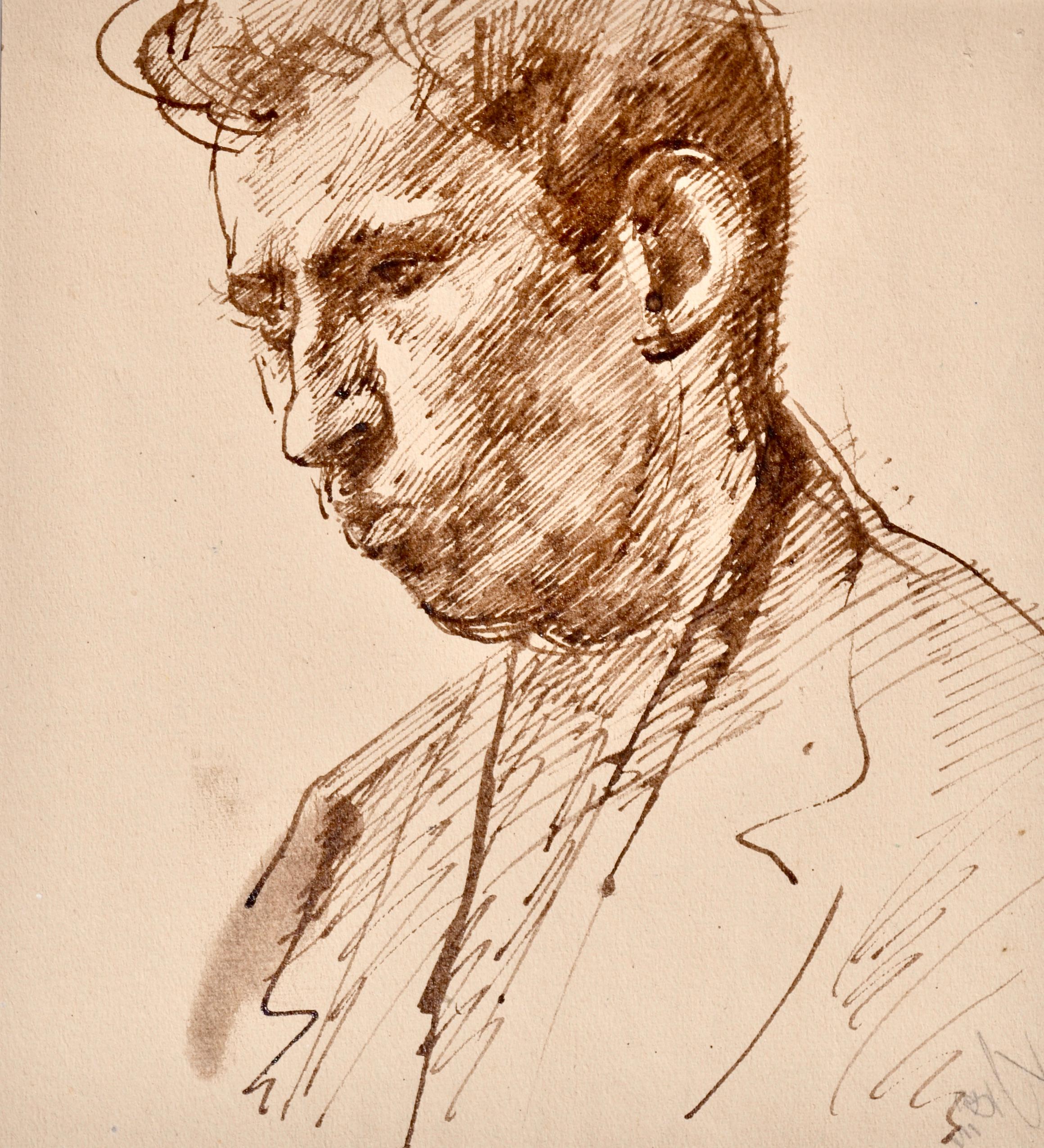 JOHN SERGEANT
(1937-2010)

Retrato de un joven

Pluma y tinta sobre papel teñido, sin enmarcar

24,5 por 22,5 cm, 9 ¾ por 9 pulgadas.
(tamaño del paspartú: 41 por 38 cm, 16 por 15 pulgadas)

Sergeant nació en Londres, hijo de un funcionario.  Su