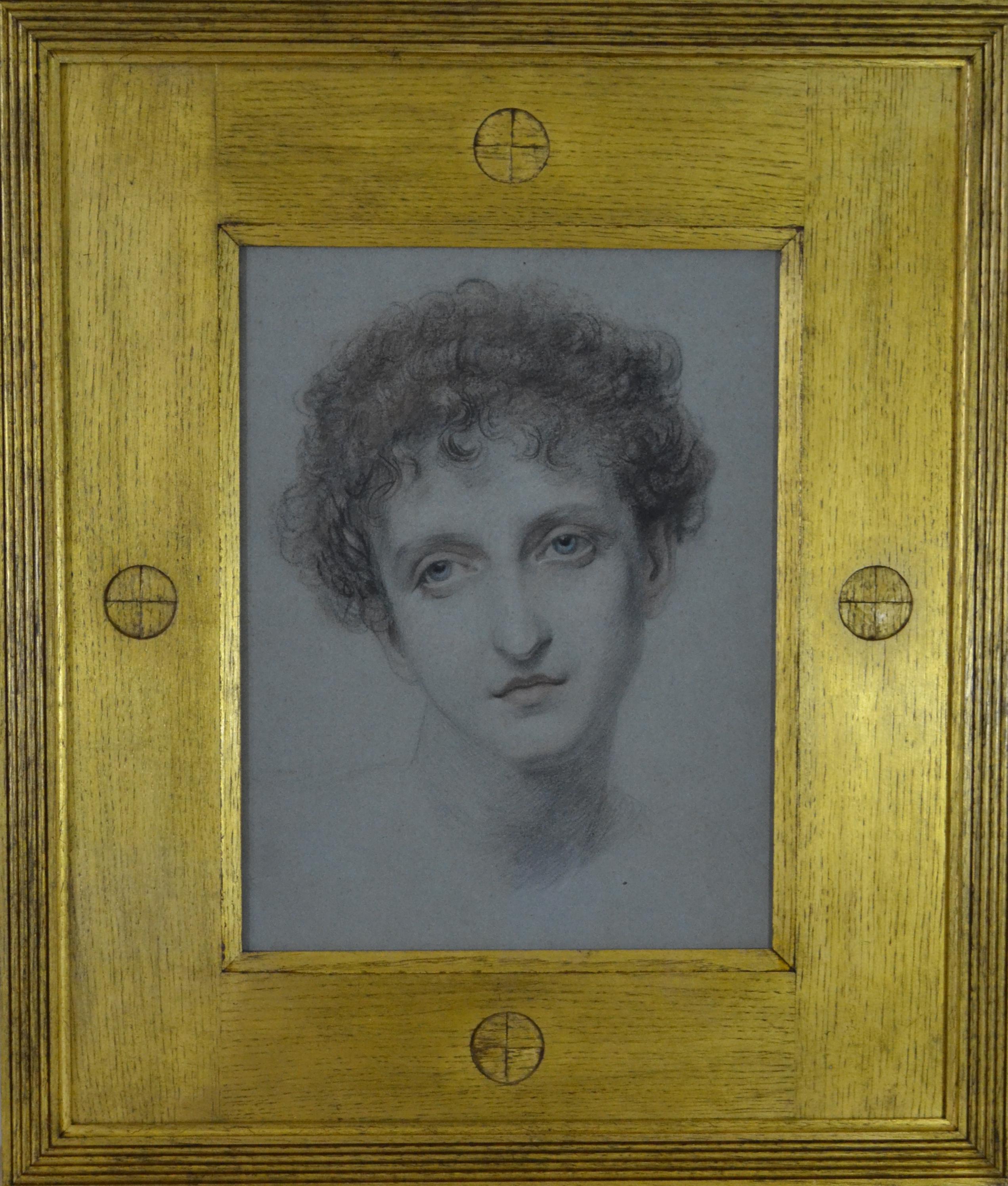 Ellen, A Greek Model - PreRaphaelite chalk portrait drawing – Art von Frederic James Shields, ARWS