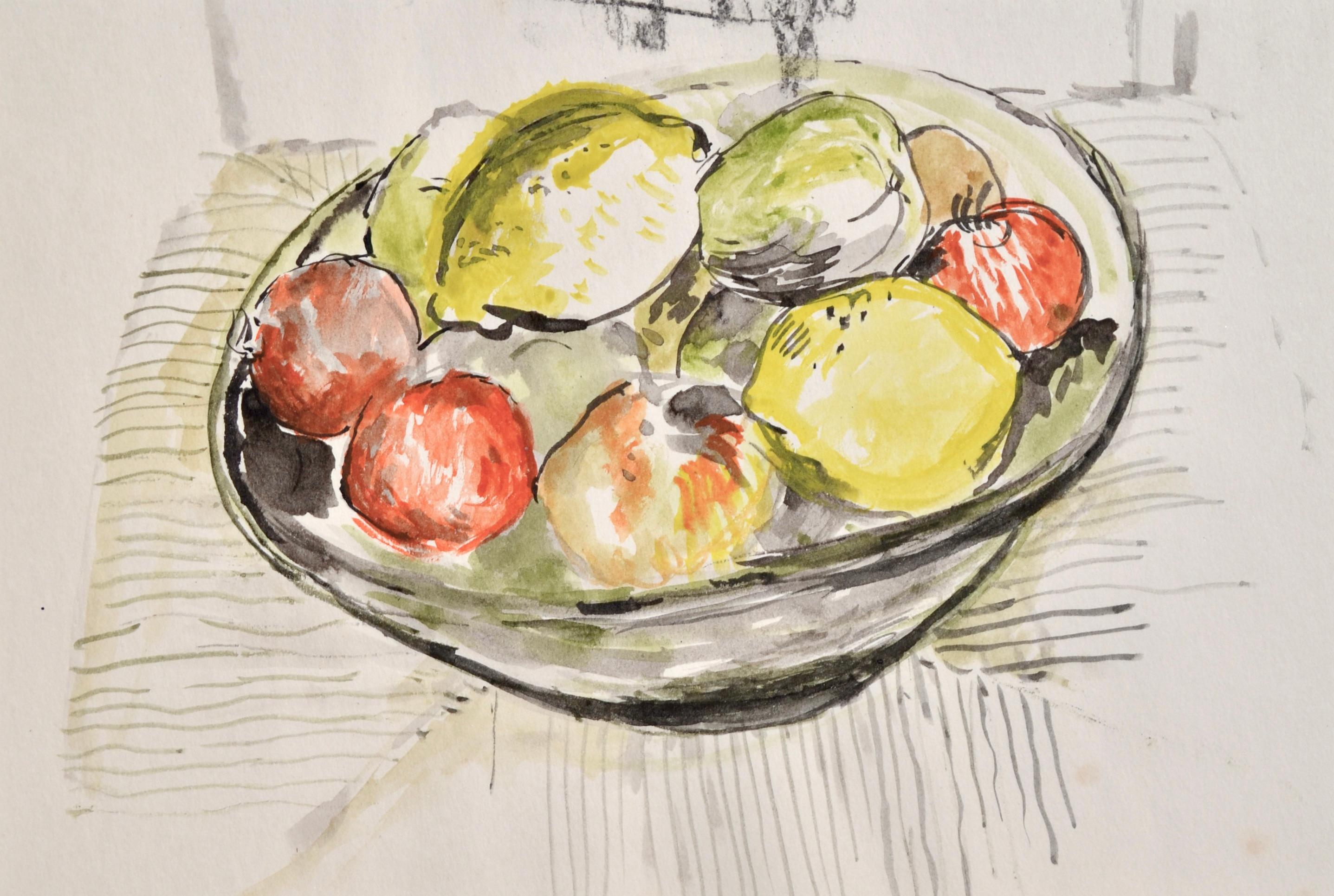 JOHN SERGEANT
(1937-2010)

Stillleben mit Früchten in einer Schale

Aquarell, ungerahmt

16.5 x 24 cm, 6 ½ x 9 ½ Zoll.
(Passepartoutgröße 33 x 39 cm., 13 x 15 ¼ Zoll.)

Sergeant wurde in London als Sohn eines Staatsbediensteten geboren.  Seine