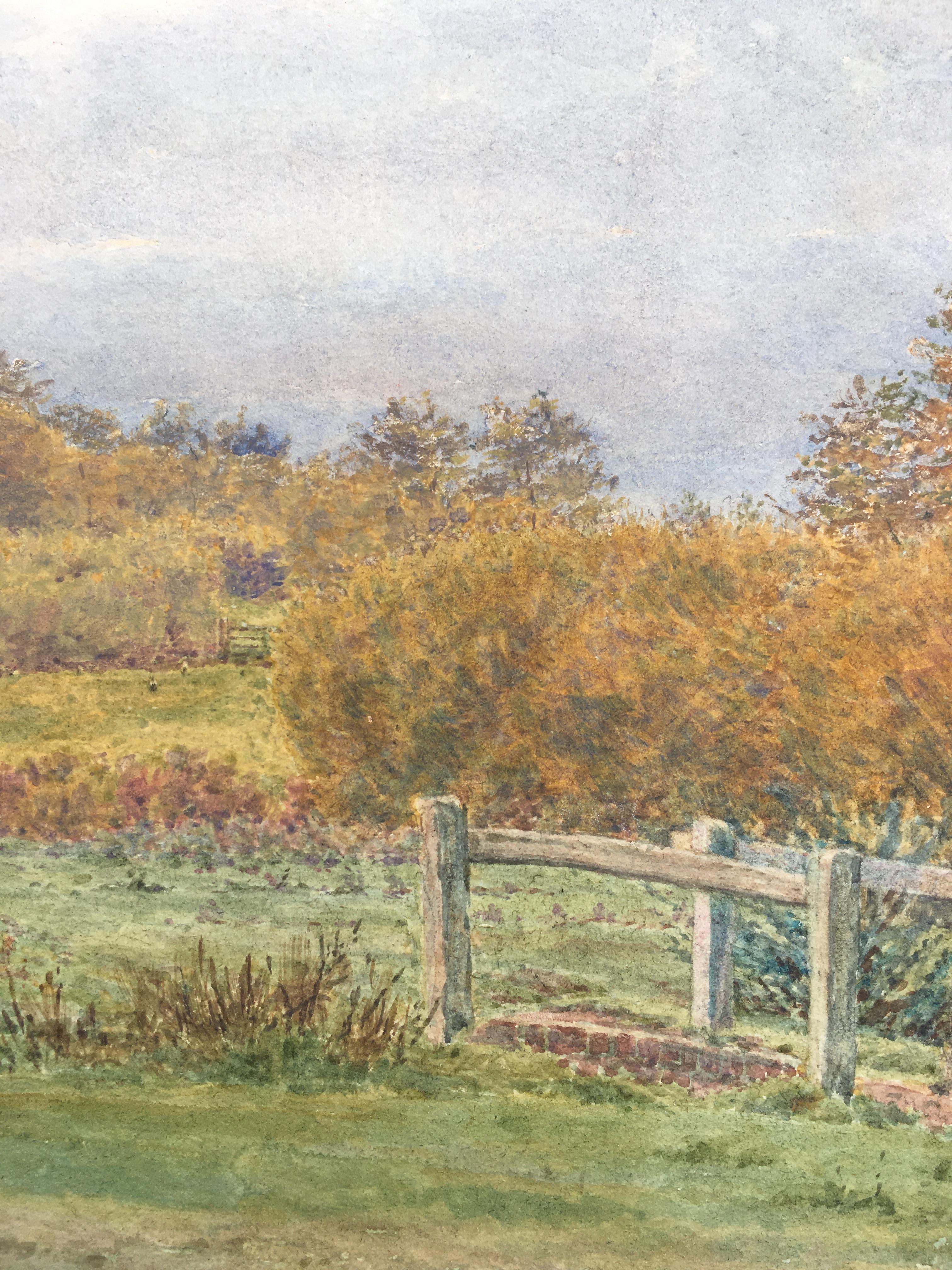 A Little Wooded Valley in Surrey – Präraffaelitische Landschaft von G P Boyce (Präraphaelismus), Art, von George Price Boyce