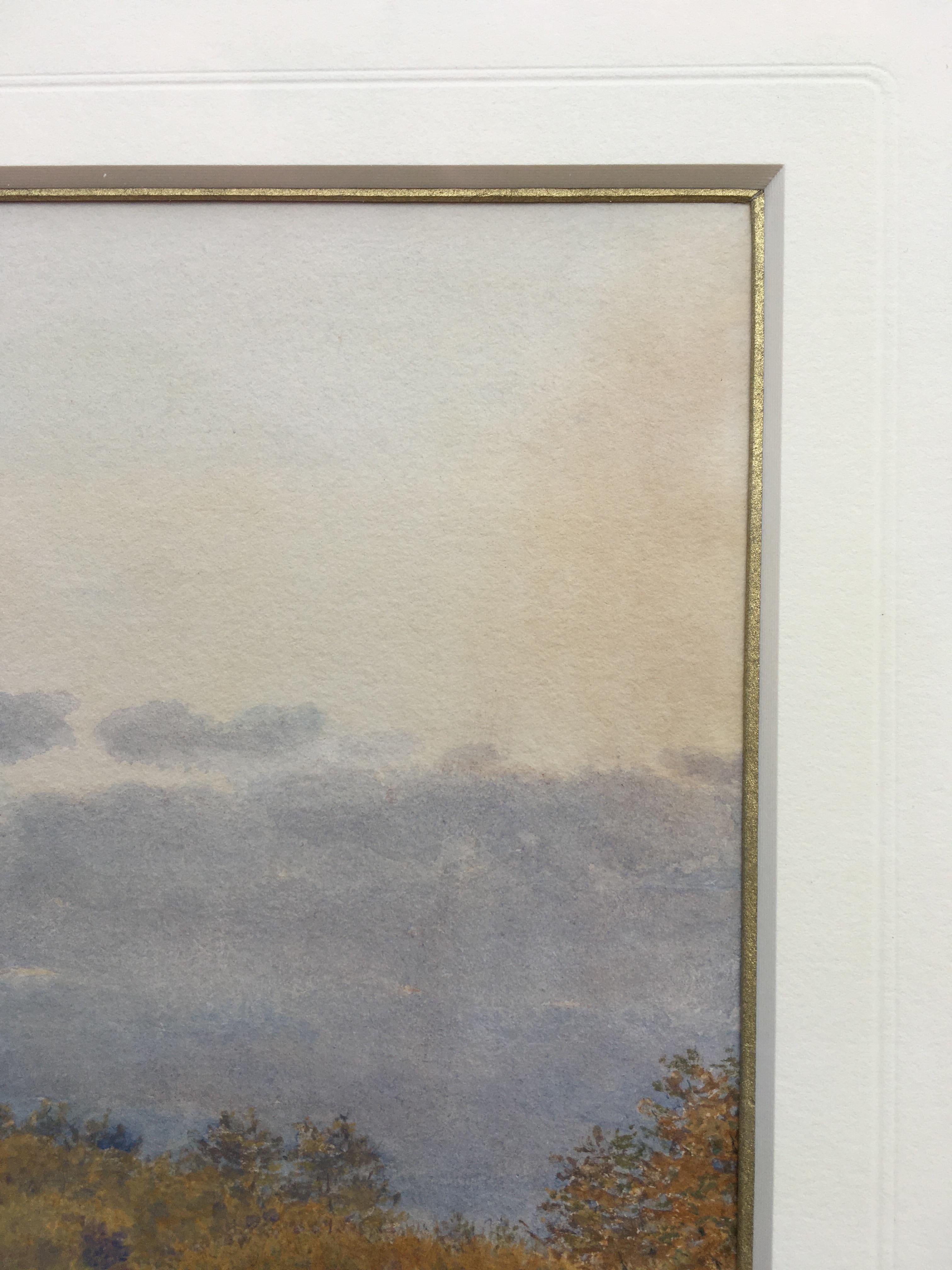 A Little Wooded Valley in Surrey – Präraffaelitische Landschaft von G P Boyce (Grau), Landscape Art, von George Price Boyce