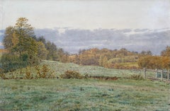 A Little Wooded Valley in Surrey - Pre-Raphaelite landscape by G P Boyce