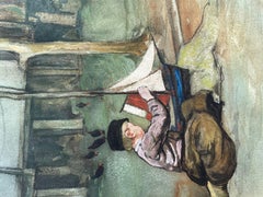 The Toy Boat - Anglo Dutch early 20th century Watercolour by Nico Jungman