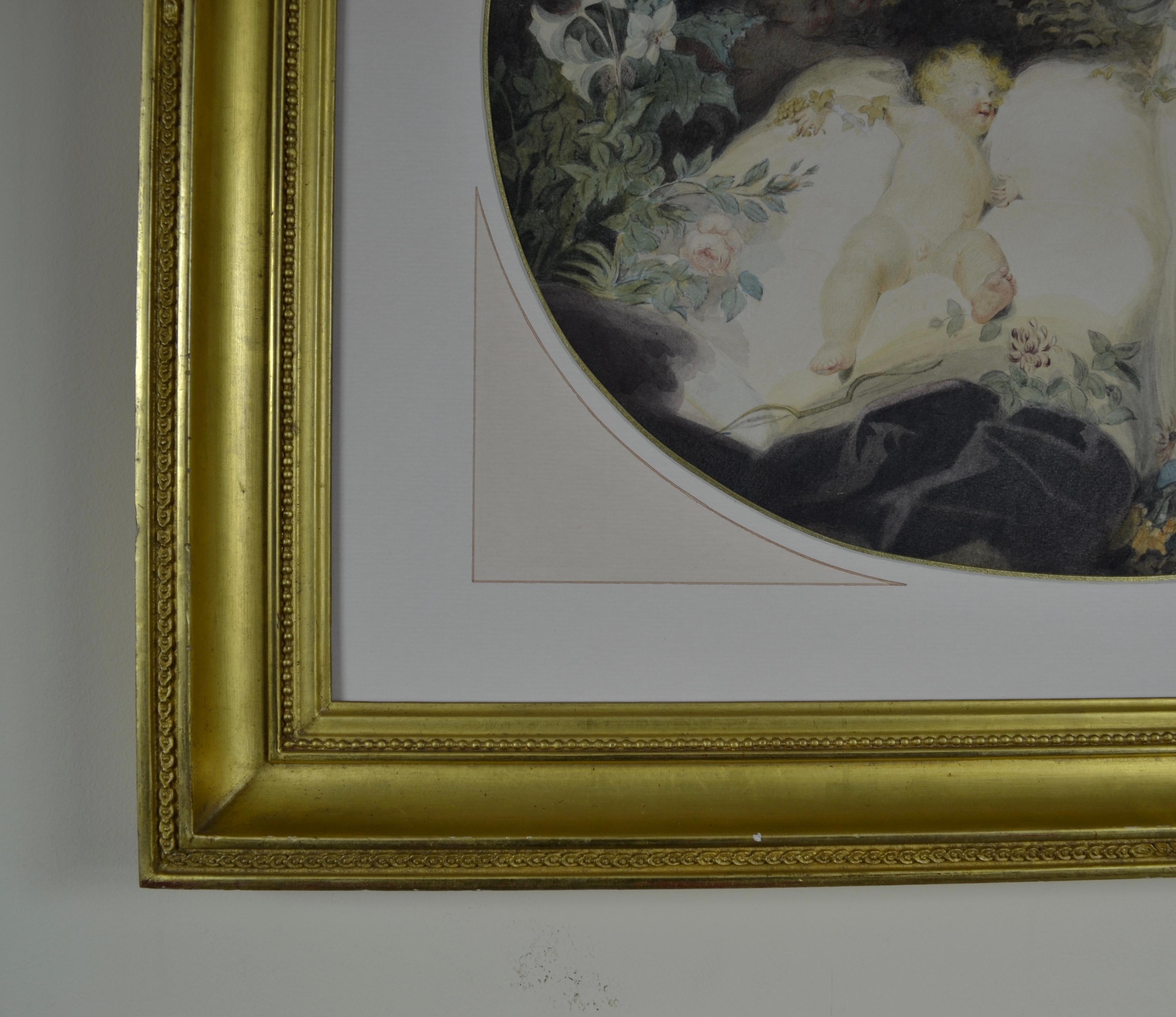 Cupid Sleeping - 18th Century British watercolour by Richard Westall RA For Sale 1