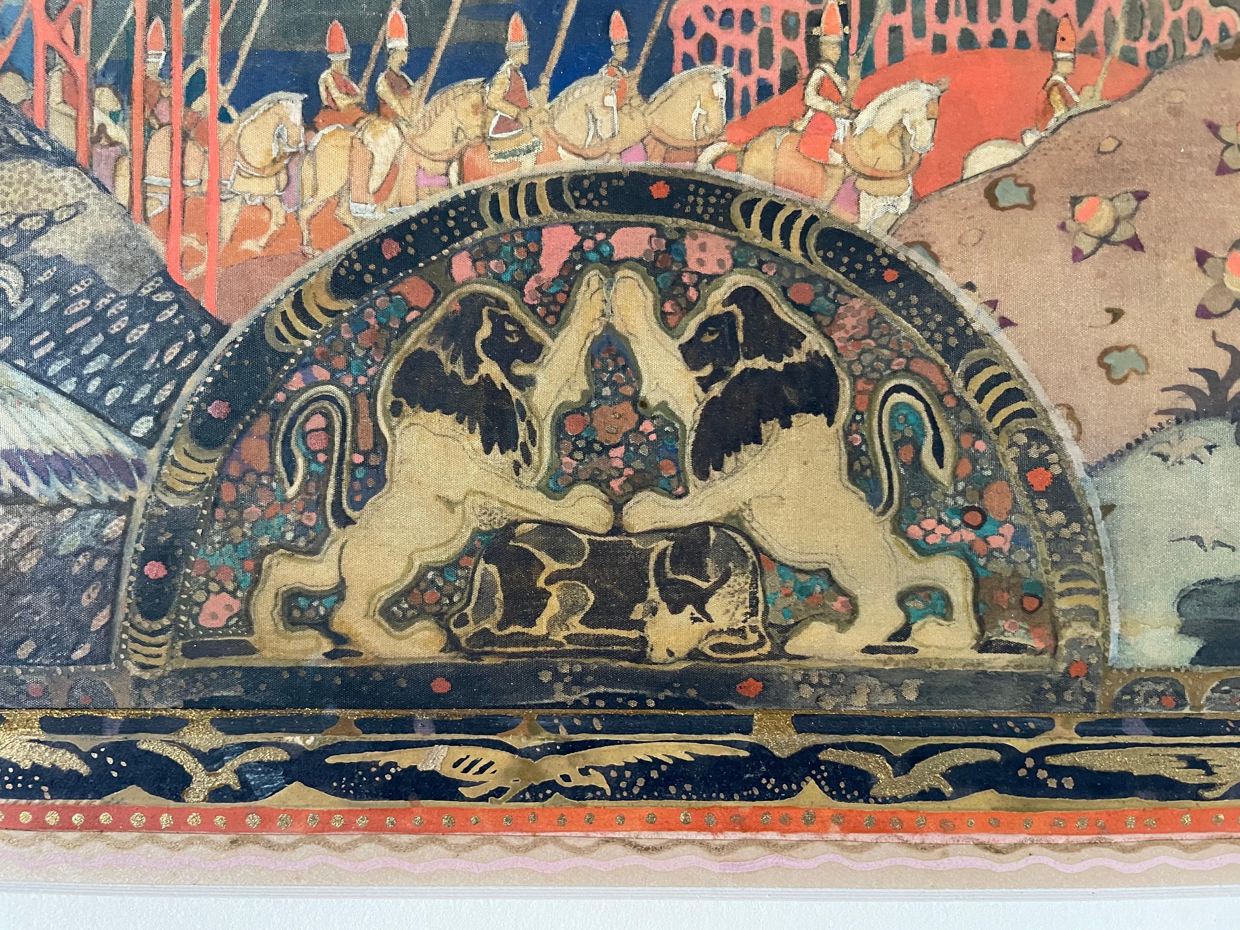 War Birds - 1920s British watercolour on silk by George Sheringham For Sale 7