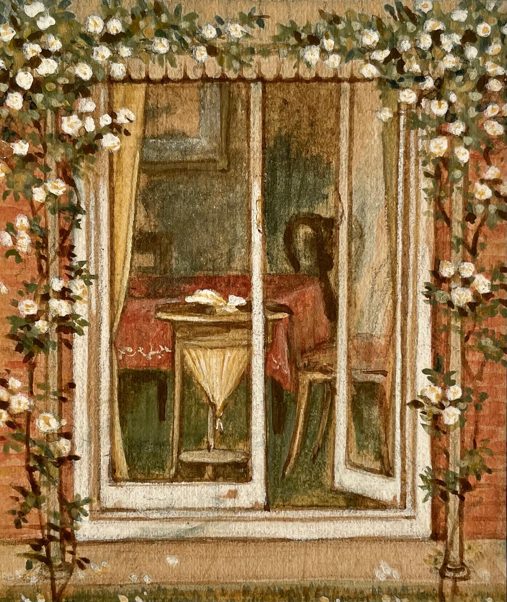 John George Sowerby Interior Art - The Open Window - 19th Century British Children's Book illustration by Sowerby