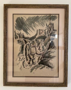 World War I British watercolour by George Bissill