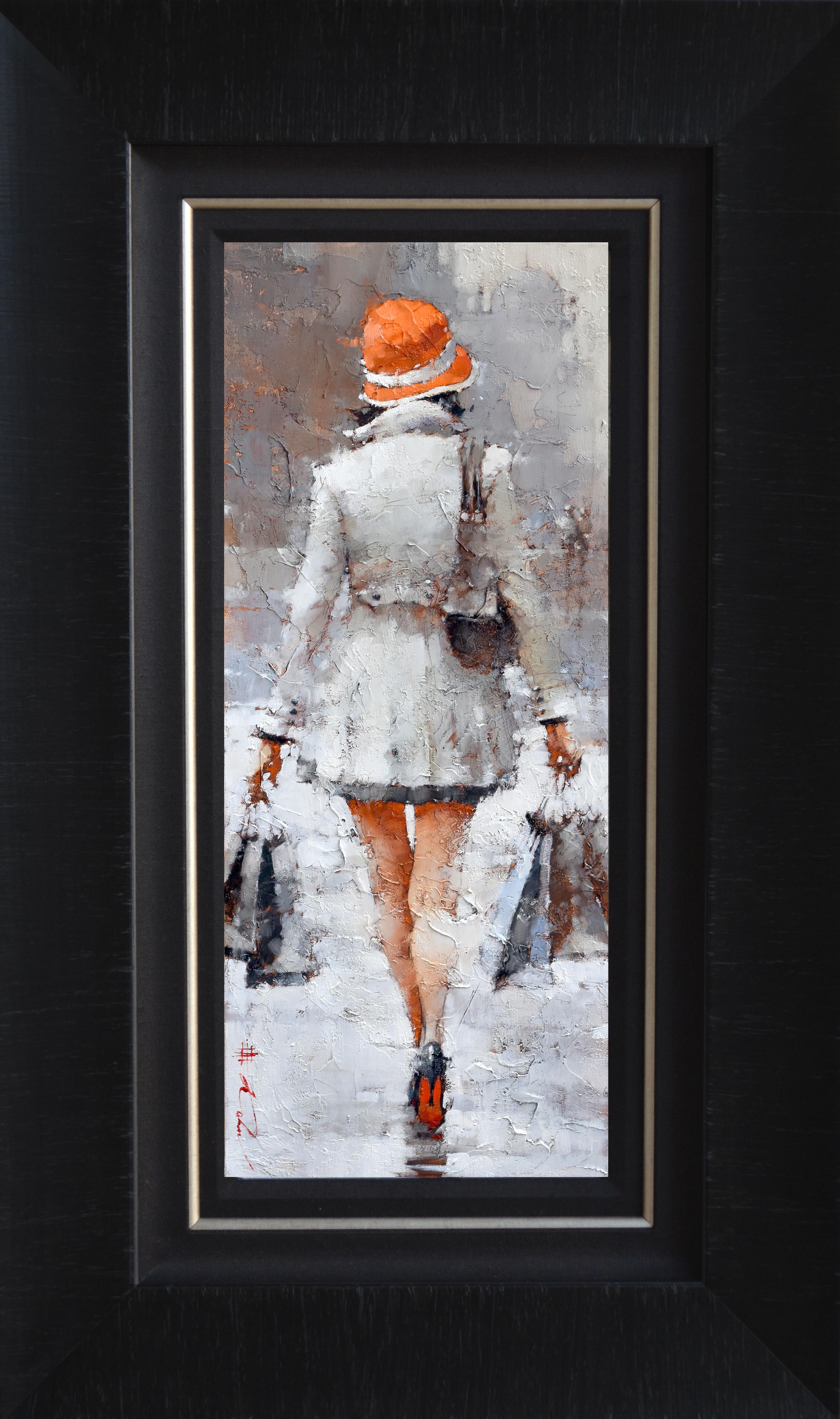 Andre Kohn  Figurative Painting - Andre Kohn. "Retail Therapy. Milan." Figurative & Impressionist Oil on canvas.