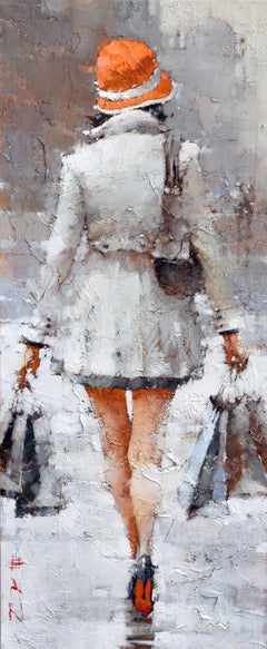 Andre Kohn. "Retail Therapy. Milan." Figurative & Impressionist Oil on canvas.