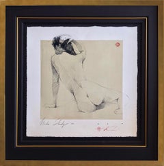 Andre Kohn. "Nude Study" Original Figurative Nude Drawing.