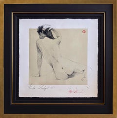 Andre Kohn. "Nude Study" Original Figurative Nude Drawing. 