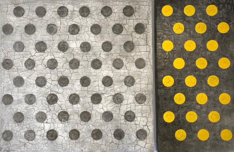 "Infinity. Tribute to Yayoi Kusama." Original dot' inspired painting (diptych) 1