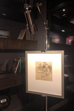 1948 Rare Drawing Russian Soviet Era Untitled by Stanisolv Romanov Framed