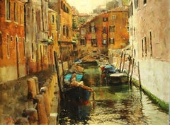 Oleg Trofimov. "Summer in Venice". Impressionist Original oil painting of Venice