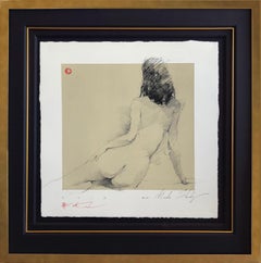 Andre Kohn. "Nude Study" Original Figurative Nude Drawing. 
