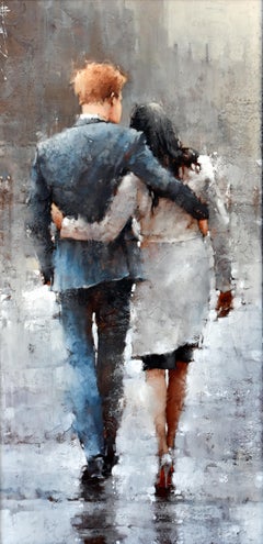 Andre Kohn. "The Modern Royal Couple" Impressionist, Figurative Oil Painting.