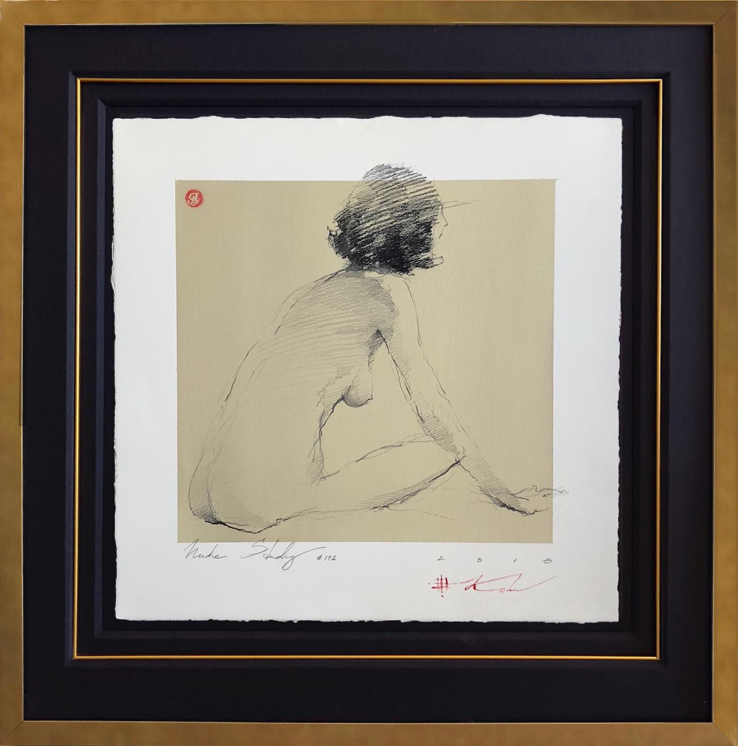 Andre Kohn. "Nude Study #172" Original Figurative Impressionist Nude Drawing.  - Art by Andre Kohn 