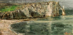 Oleg Trofimov. "Etretat" Original Impressionist French Landscape Oil Painting.