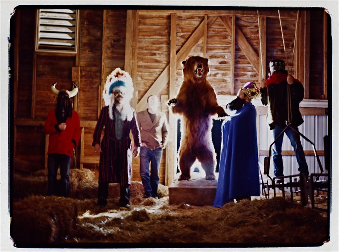 Sam Erickson Color Photograph - My Morning Jacket in the barn, Louisville KY, 2003